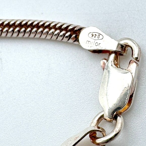 Silver Snake Chain Bracelet Milor 925 Sterling  7" Italy Lobster Clasp 6 g Vtg - Picture 2 of 7